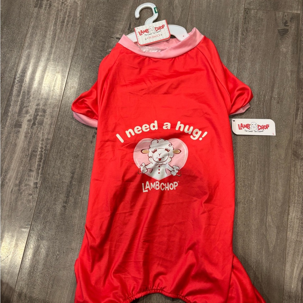 Red and Pink Dog Clothing with Graphic Design